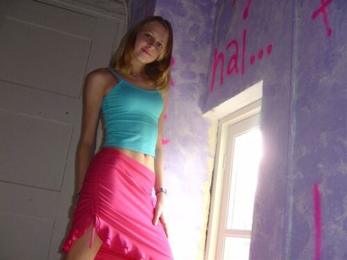 young girl in mini-skirt