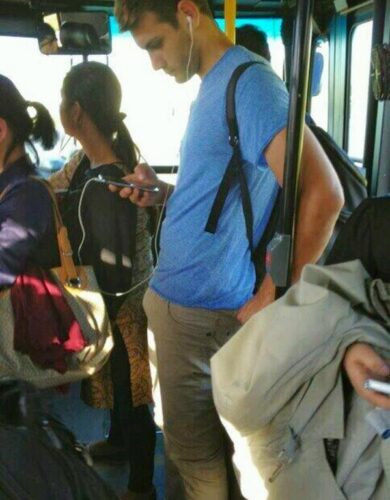 boner in public transport